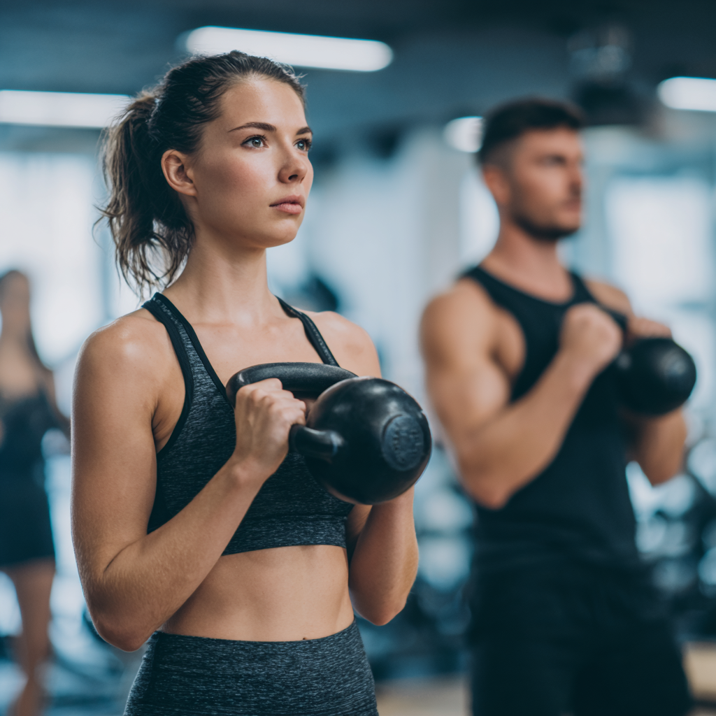 Személyes edző edzés közben